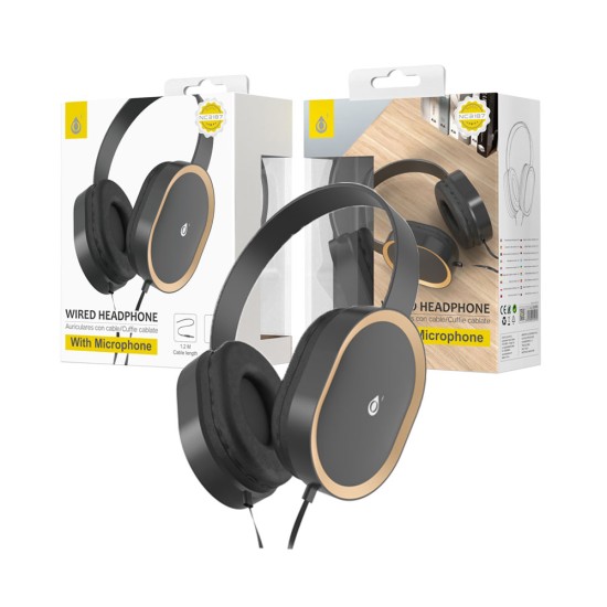 AUSCULTADORES VAGE ONEPLUS NC3187 OR COM CABO E MICROFONE 1.2M DOURADO